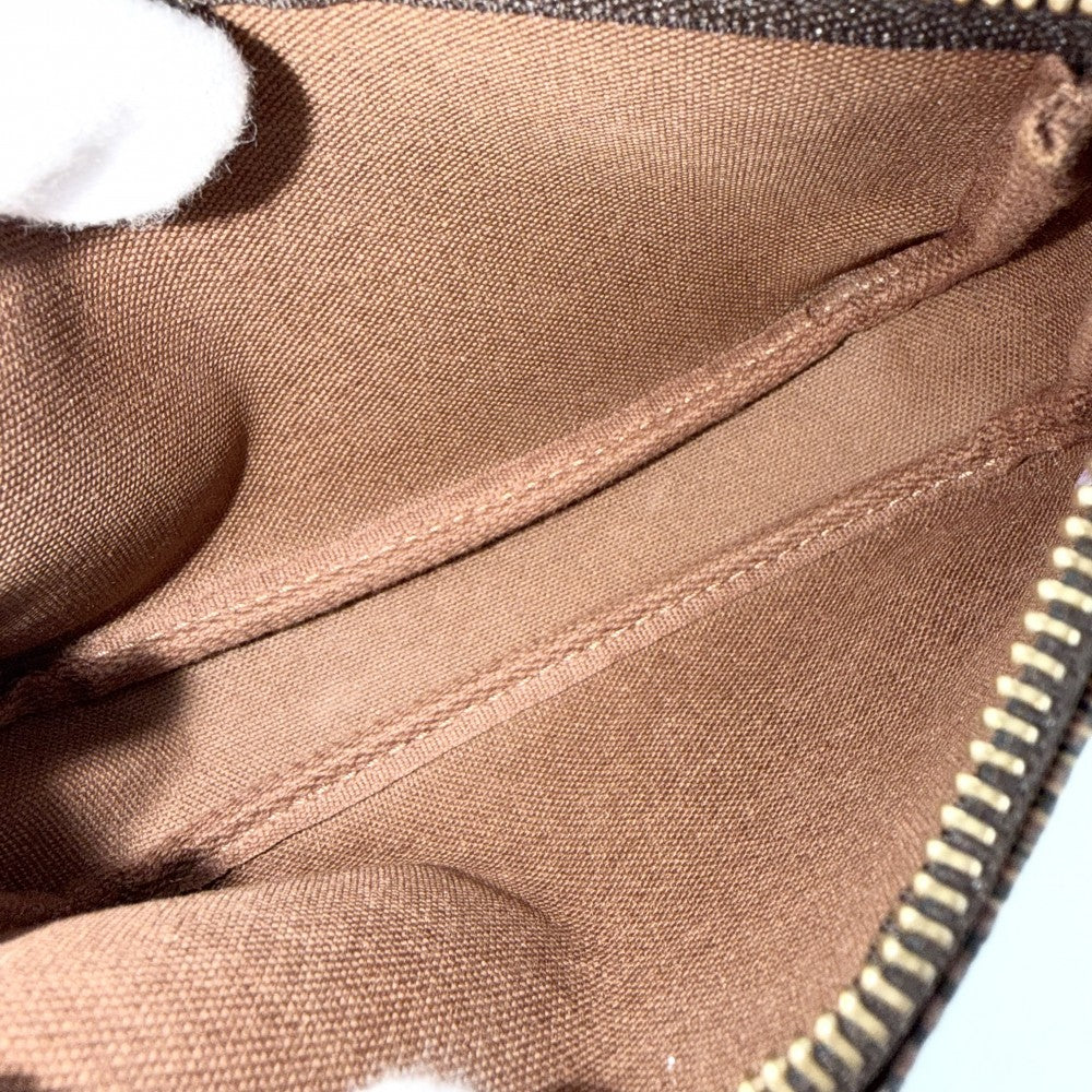 LOUIS VUITTON ルイヴィトン ハンドバッグ ダミエ ミニポシェットアクセソワール イリュストレ MiniPochette Accessoires アクセサリーポーチ N63003 モノグラムキャンバス ブラウン 茶 パープル 紫
 ゴールド金具 レディース【中古品】