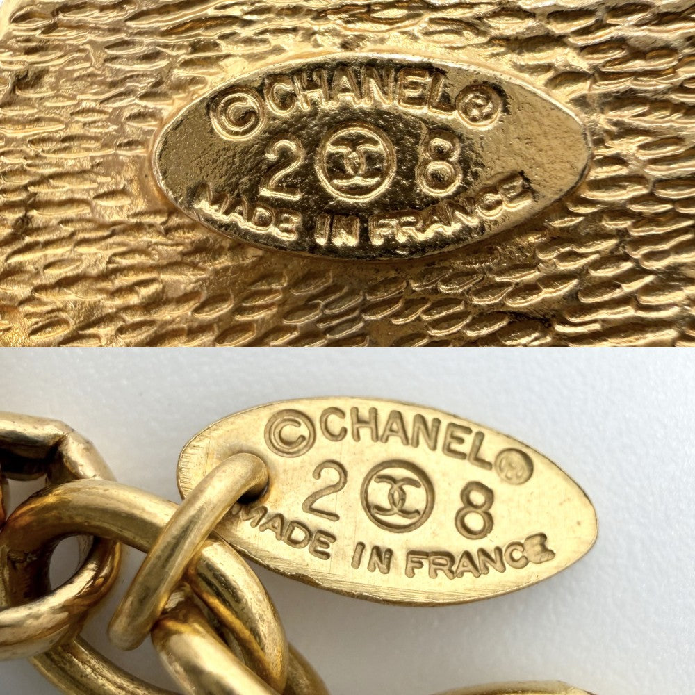 CHANEL シャネル ネックレス ロングネックレス ペンダント ヴィンテージ アクセサリー GP カラーストーン フェイクパール 28 ホワイト 白 グリーン 緑 レディース 約122.3g 1993年【中古品】