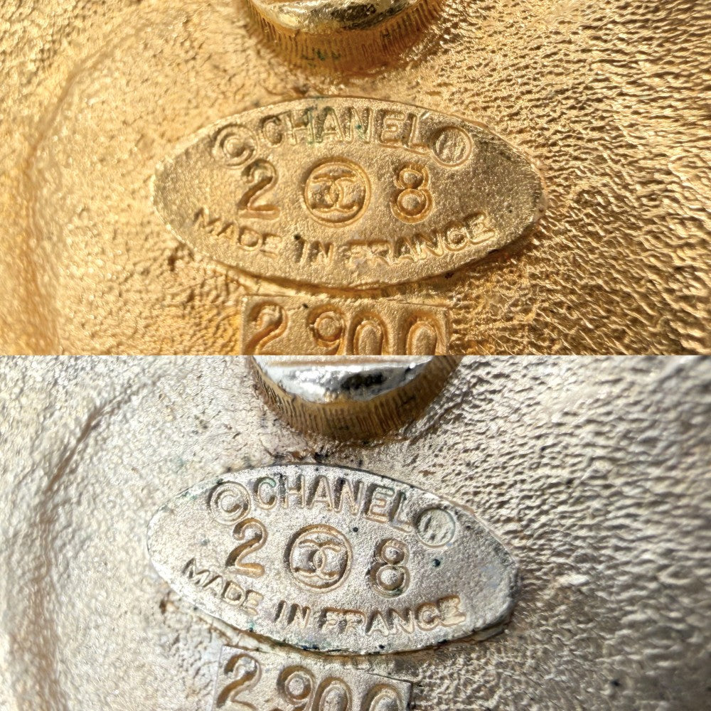 CHANEL シャネル イヤリング ヴィンテージ アクセサリー GP カラーストーン 2 8 ゴールド グリーン 緑 レディース 約33.8g 1993年【中古品】