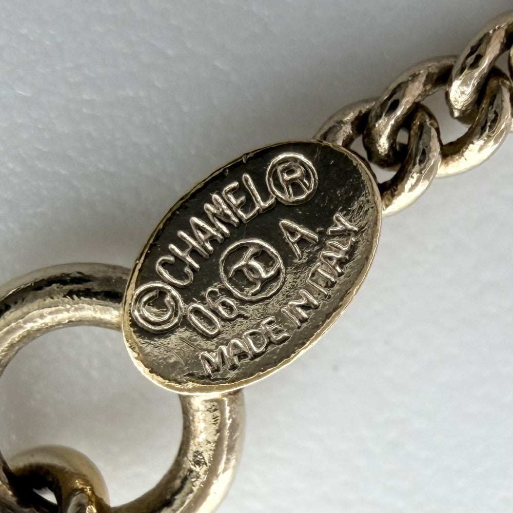 CHANEL シャネル ネックレス サークル ココマーク アクセサリー ロングネックレス ラインストーン GP 06A ゴールド ピンク レディース 約12.3g 2006年【中古品】