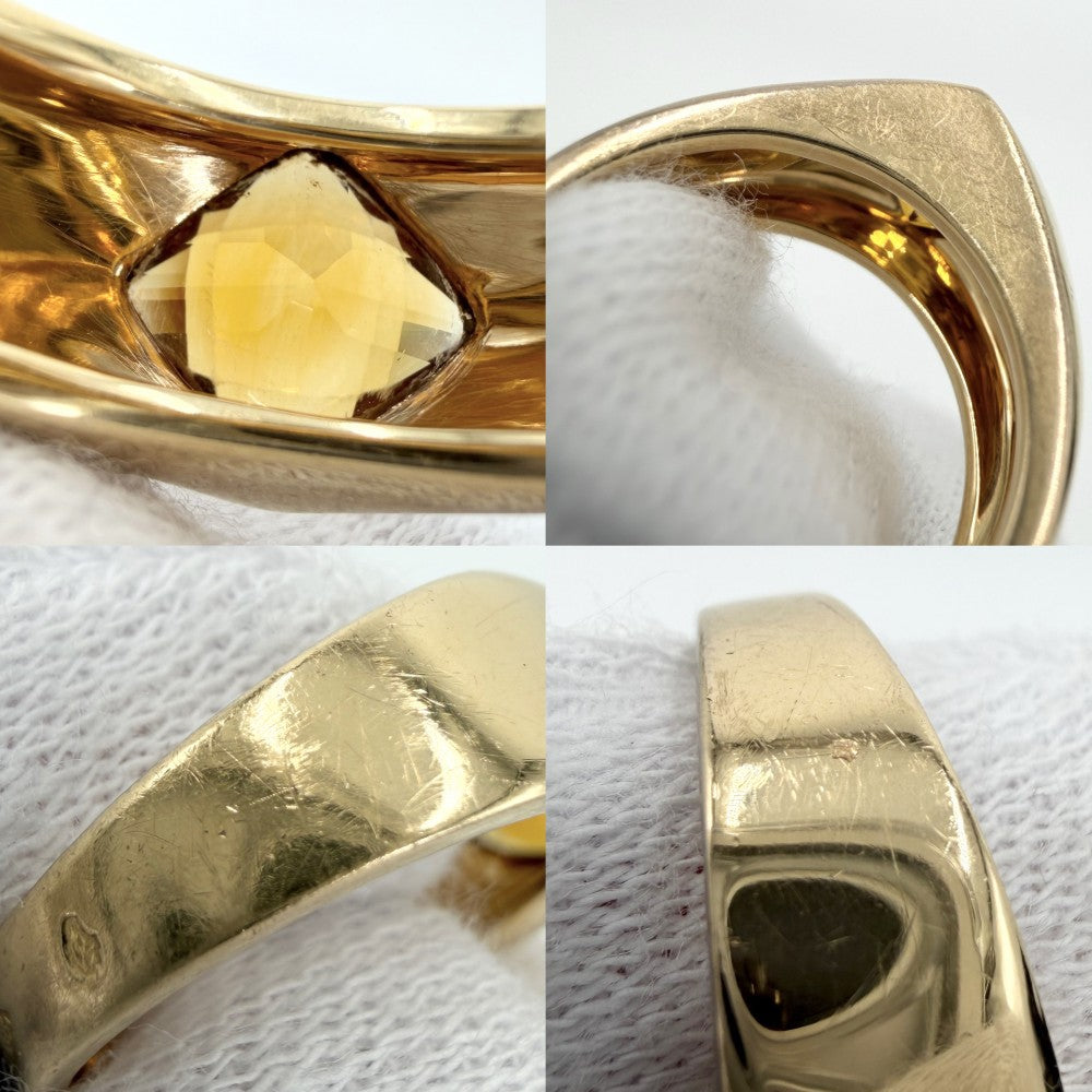 CHANEL シャネル 指輪 アクセサリー ジュエリー 18金YG Au750 K18イエローゴールド シトリン 約12.5号 イエロー　 レディース 約7.2g【中古品】