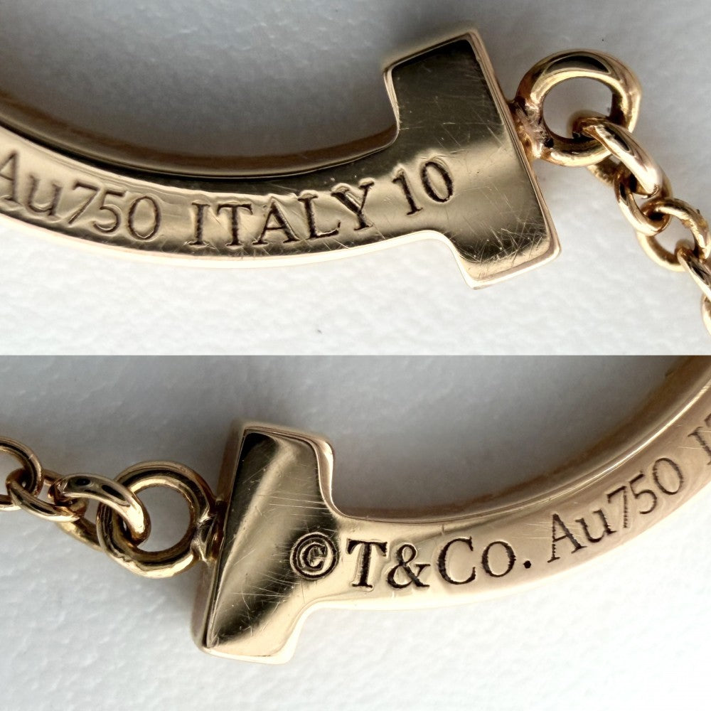 TIFFANY&Co. ティファニー ネックレス Tスマイル ミニペンダント ジュエリー 18金PG Au750 アクセサリー K18ピンクゴールド ダイヤモンド レディース 約2.3g【中古品】