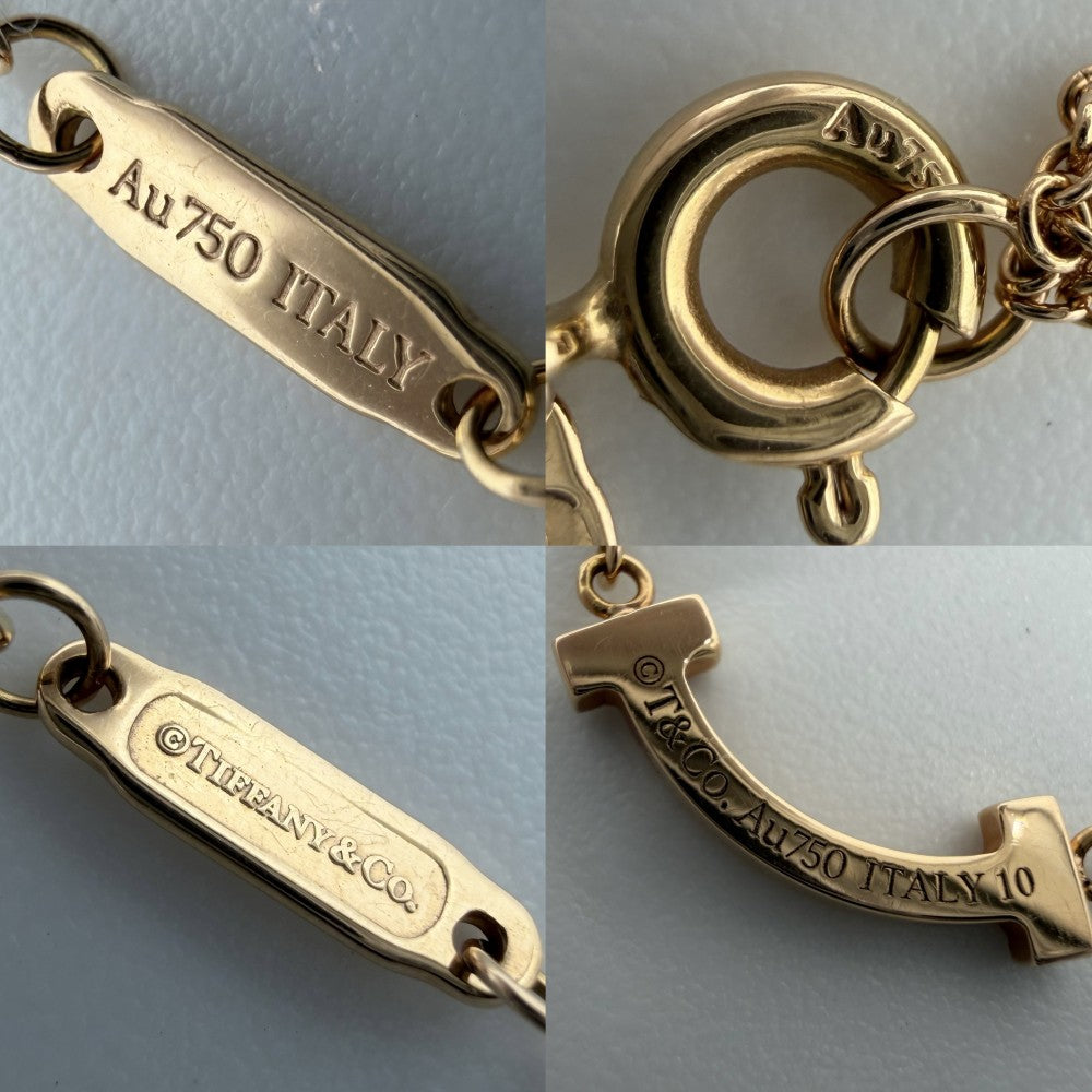TIFFANY&Co. ティファニー ネックレス Tスマイル ミニペンダント ジュエリー 18金PG Au750 アクセサリー K18ピンクゴールド ダイヤモンド レディース 約2.3g【中古品】