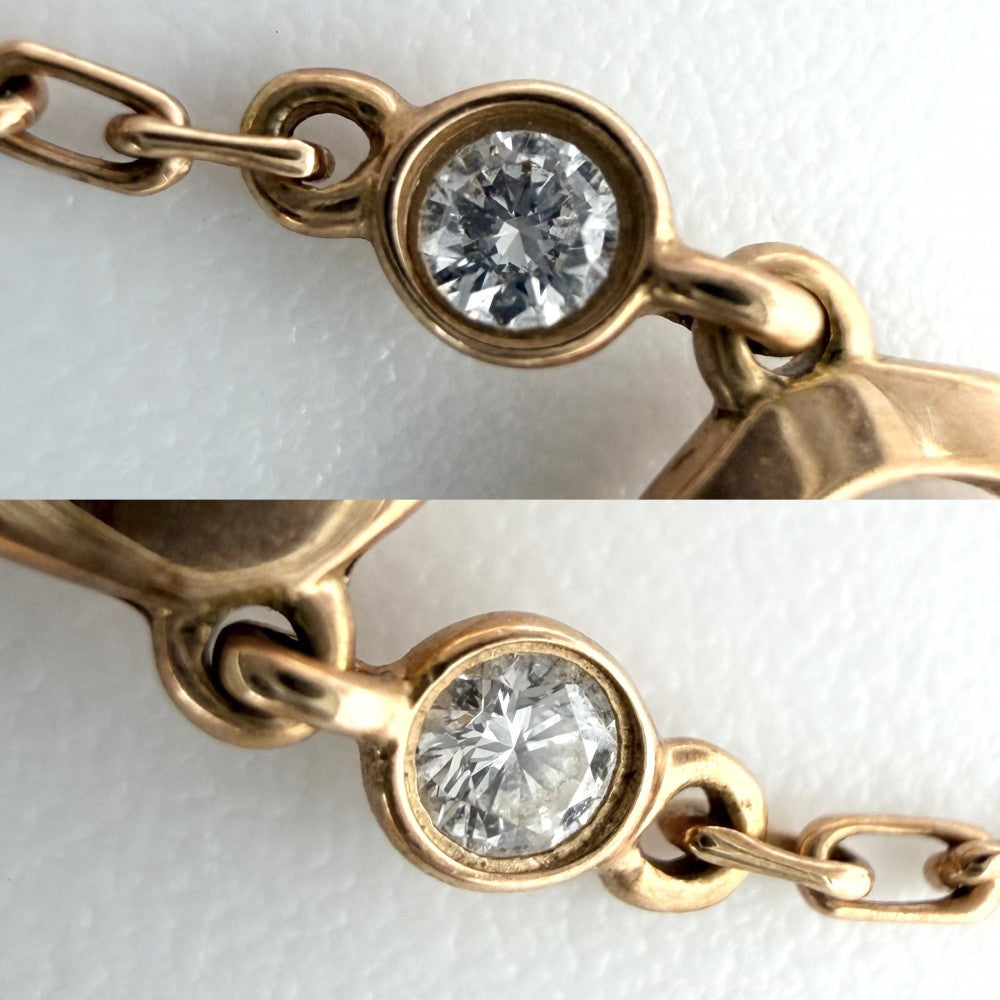 CARTIER カルティエ ブレスレット ロゴ ドゥーブルC ジュエリー アクセサリー 18金PG Au750 K18ピンクゴールド ダイヤモンド レディース 約2.9g【中古品】