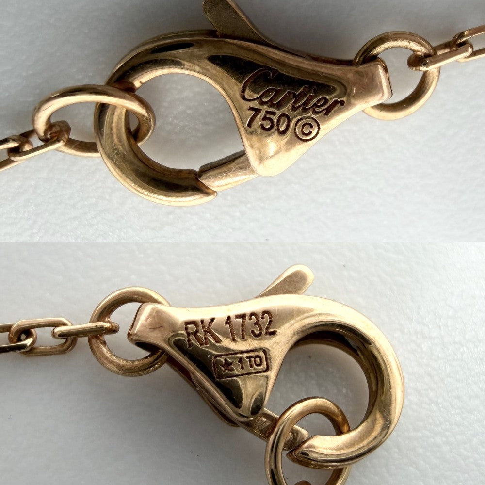 CARTIER カルティエ ブレスレット ロゴ ドゥーブルC ジュエリー アクセサリー 18金PG Au750 K18ピンクゴールド ダイヤモンド レディース 約2.9g【中古品】