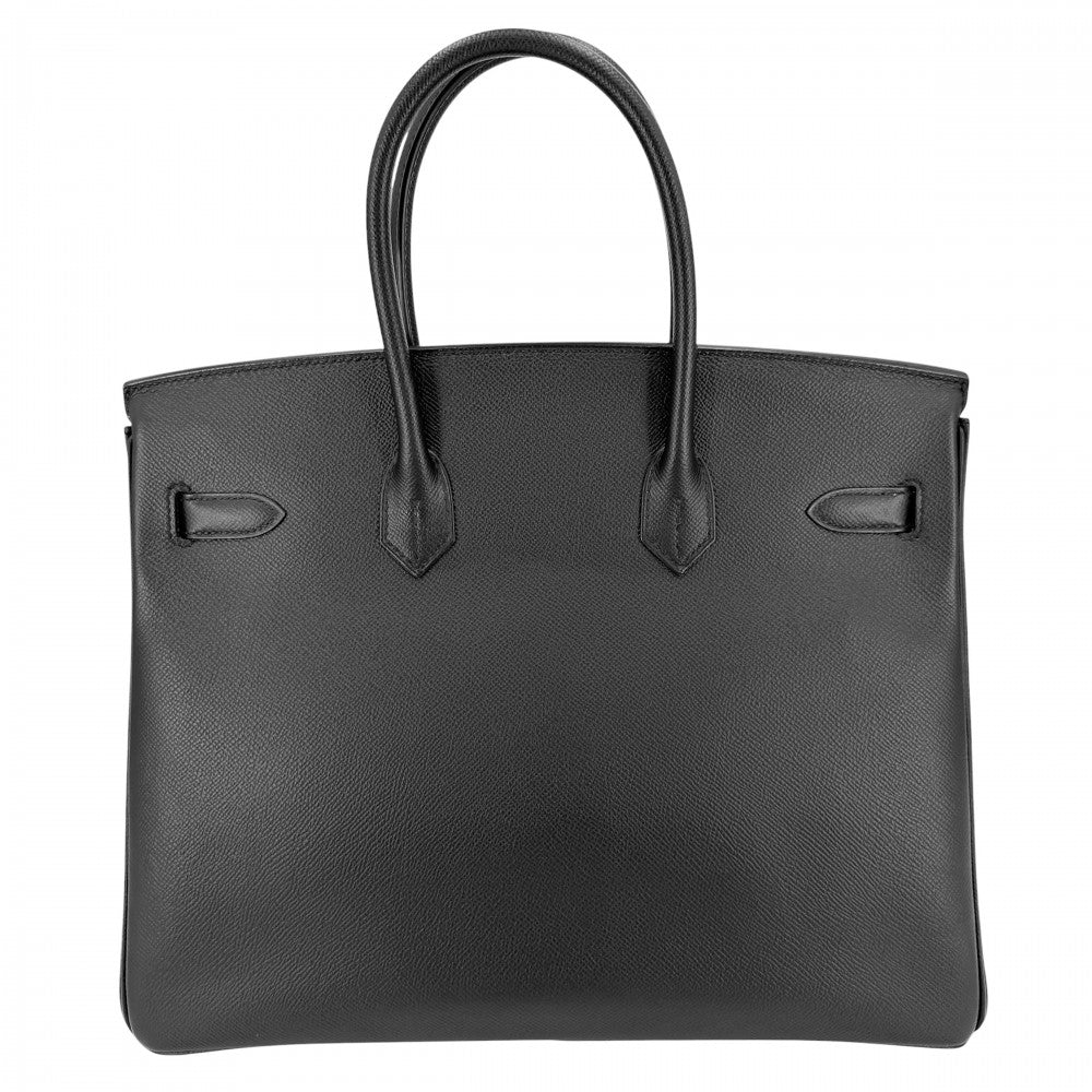 HERMES エルメス ハンドバッグ バーキン35 内縫い D刻印 レザー ブラック 黒 ゴールド金具 レディース 2019年【中古品】
