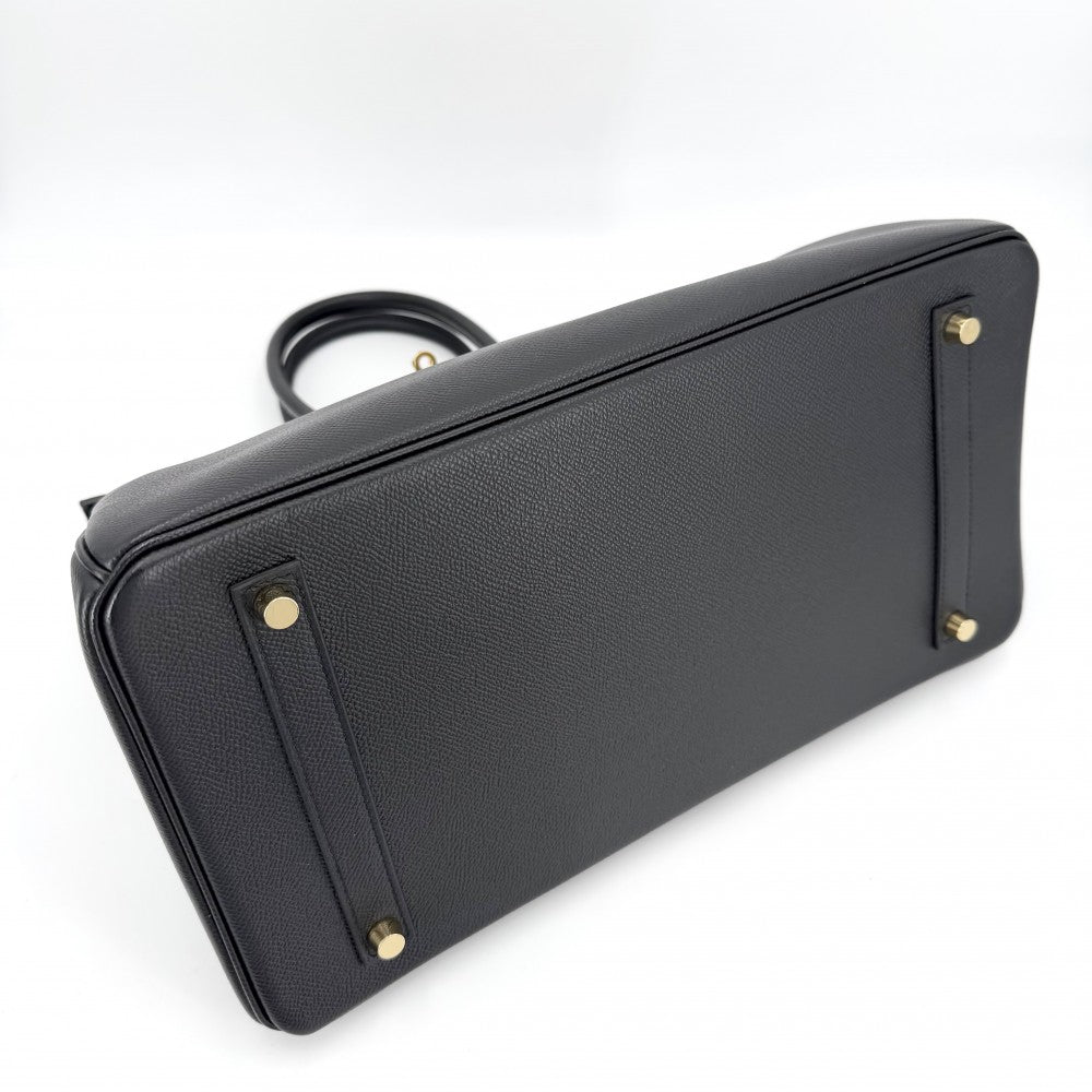 HERMES エルメス ハンドバッグ バーキン35 内縫い D刻印 レザー ブラック 黒 ゴールド金具 レディース 2019年【中古品】