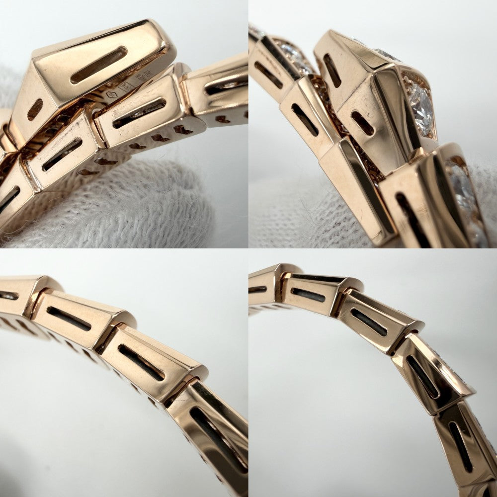 BVLGARI ブルガリ バングル セルペンティ ヴァイパー ブレスレット アクセサリー ジュエリー 18金PG Au750 14サイズ メンズ レディース K18ピンクゴールド ダイヤモンド ユニセックス 約23.0g【中古品】
