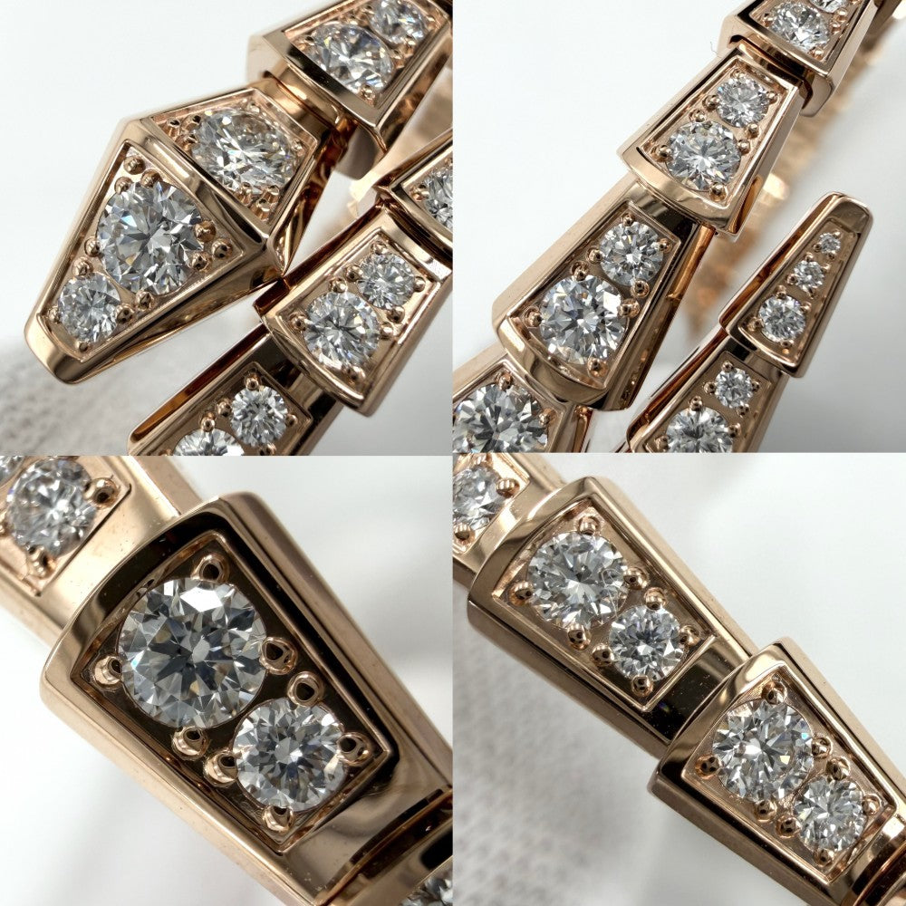 BVLGARI ブルガリ バングル セルペンティ ヴァイパー ブレスレット アクセサリー ジュエリー 18金PG Au750 14サイズ メンズ レディース K18ピンクゴールド ダイヤモンド ユニセックス 約23.0g【中古品】