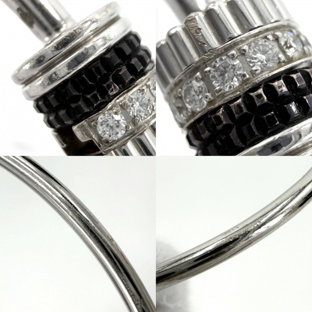 Boucheron ブシュロン バングル キャトル ブラック 1モチーフ ジュエリー 18金WG Au750 K18ホワイトゴールド ダイヤモンド レディース 約11.2g【中古品】