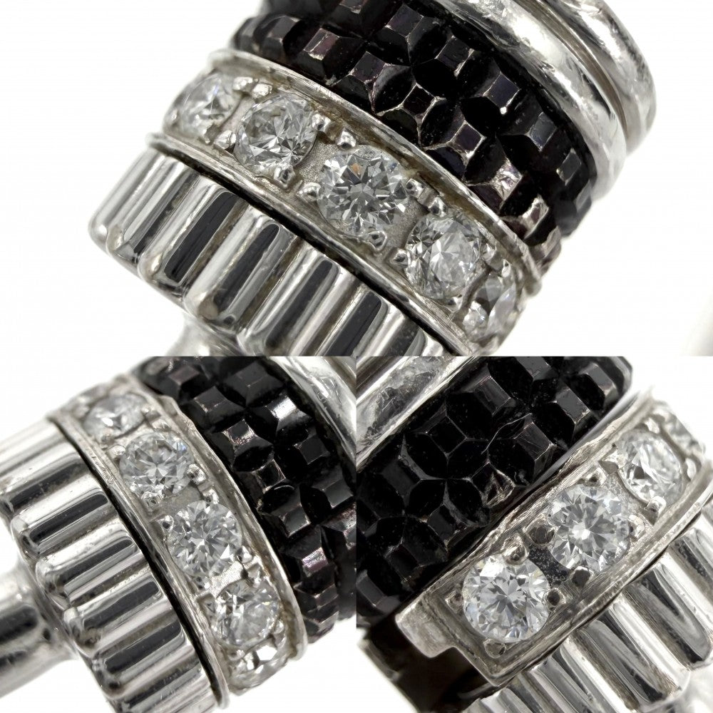 Boucheron ブシュロン バングル キャトル ブラック 1モチーフ ジュエリー 18金WG Au750 K18ホワイトゴールド ダイヤモンド レディース 約11.2g【中古品】