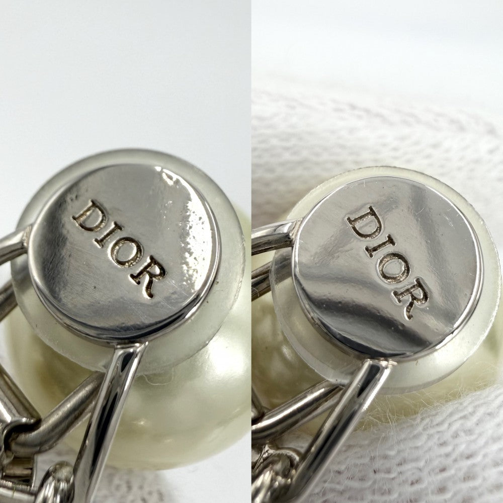 Christian Dior クリスチャンディオール イヤリング TRIBALES トライバル ロゴ スイング アクセサリー 小物 レジンパール クリスタル ホワイト 白 レディース 約13.2g【中古品】