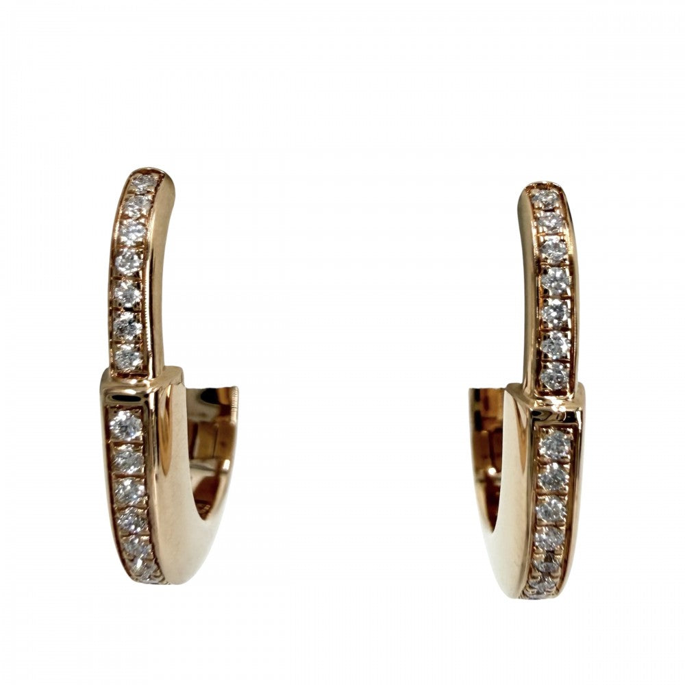 TIFFANY&Co. ティファニー ピアス ロック アクセサリー ジュエリー 18金PG Au750 K18ピンクゴールド ダイヤモンド0.09ct レディース 約7.4g【中古品】