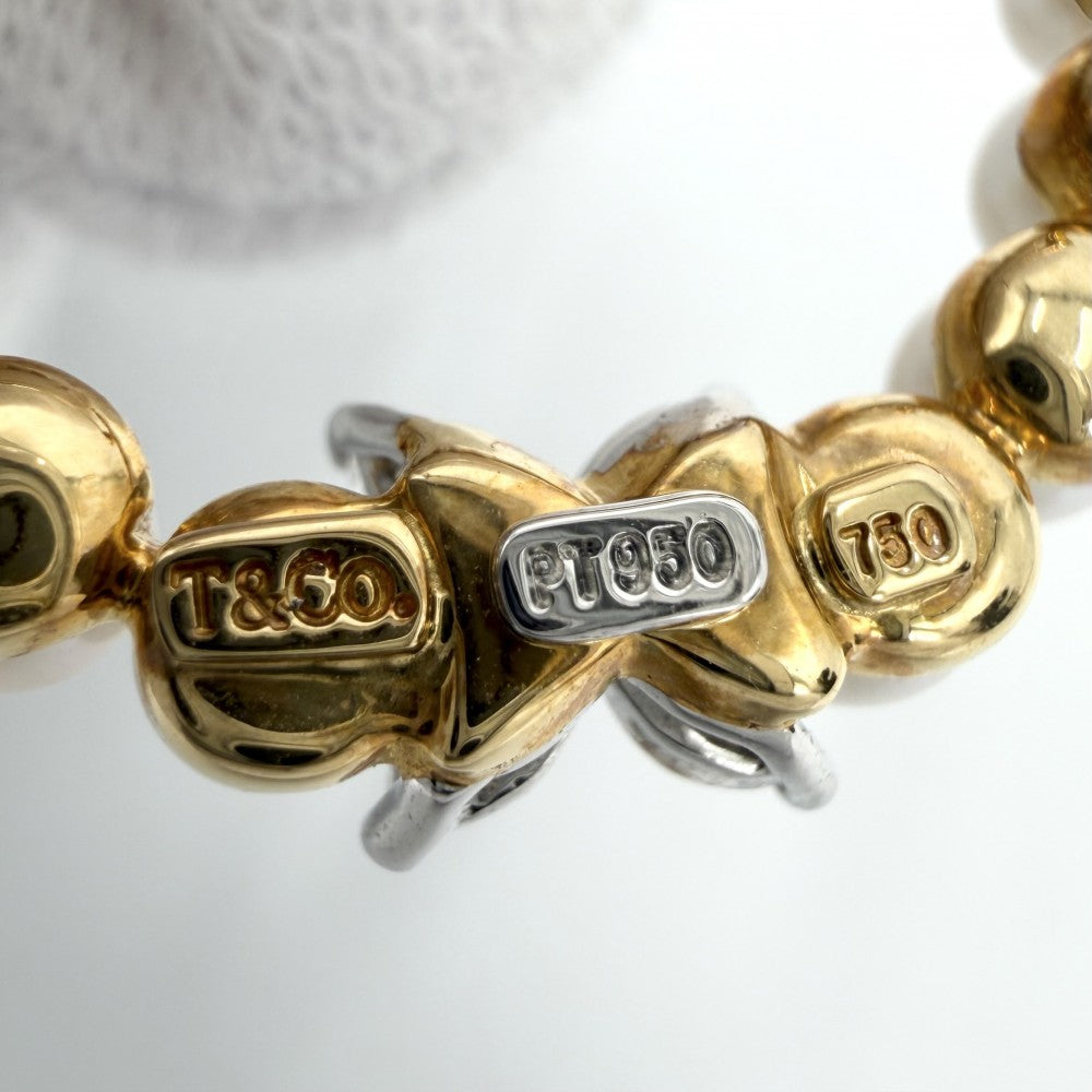 TIFFANY&Co. ティファニー ブローチ ビクトリア アクセサリー ジュエリー 18金 K18ゴールド PT950 ダイヤモンド ホワイト 白 ゴールド金具 レディース 約6.4g【中古品】