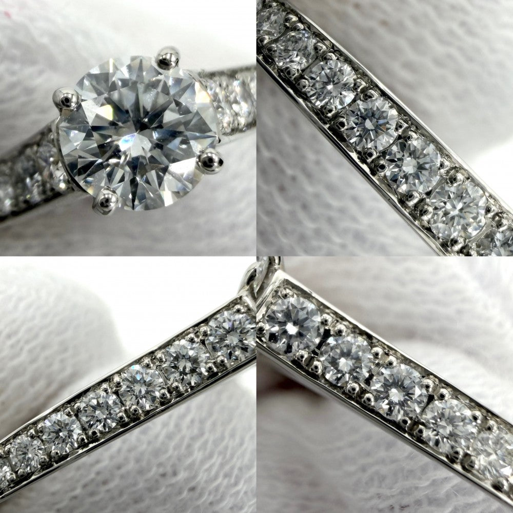 Van Cleef & Arpels ヴァンクリーフ＆アーペル 指輪 リング ロマンス ソリティア アクセサリー ジュエリー Pt950プラチナ ダイヤモンド0.41ct 約9号 レディース 約2.6g【中古品】