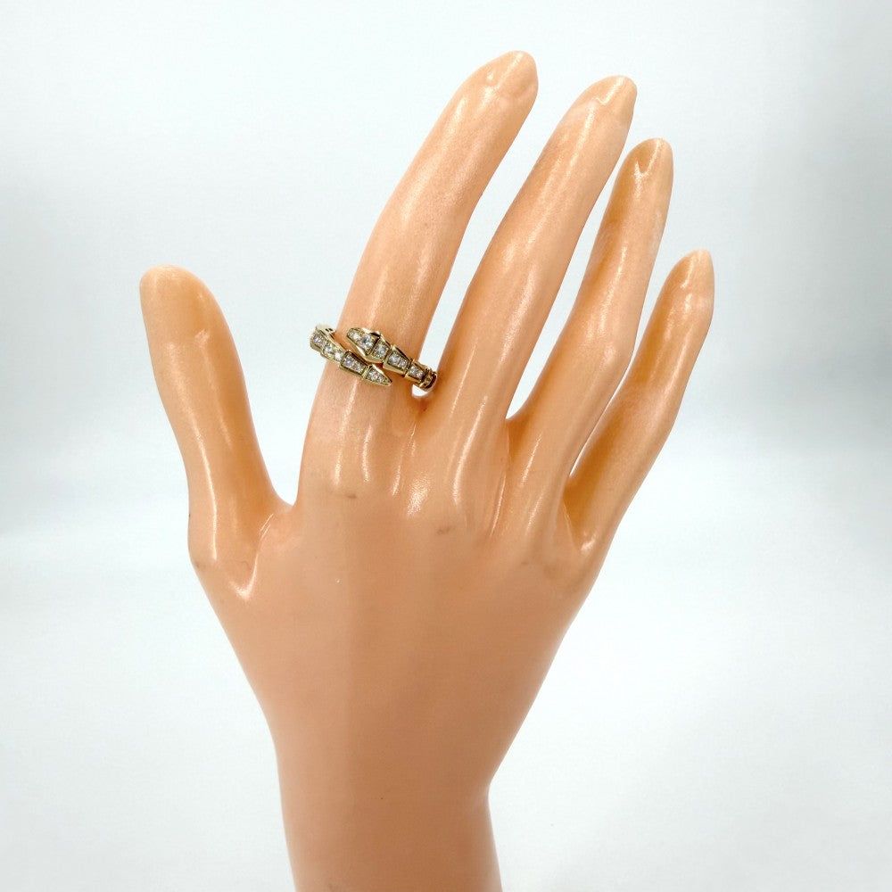 BVLGARI ブルガリ 指輪 リング セルペンティ ヴァイパー ジュエリー アクセサリー Au750 18金YG Sサイズ K18イエローゴールド ダイヤモンド 約10号 ゴールド レディース 約5.7g【中古品】
