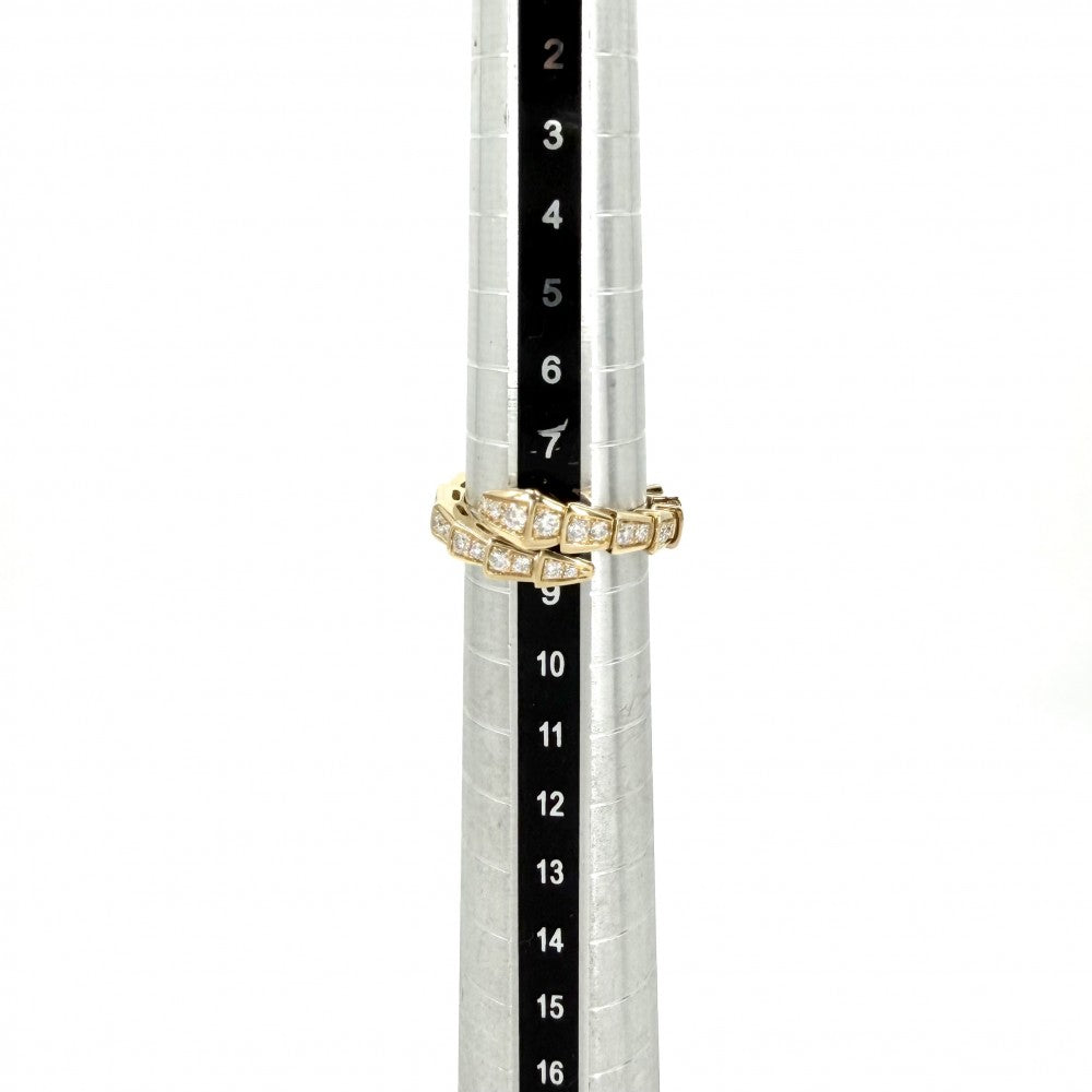 BVLGARI ブルガリ 指輪 リング セルペンティ ヴァイパー ジュエリー アクセサリー Au750 18金YG Sサイズ K18イエローゴールド ダイヤモンド 約10号 ゴールド レディース 約5.7g【中古品】