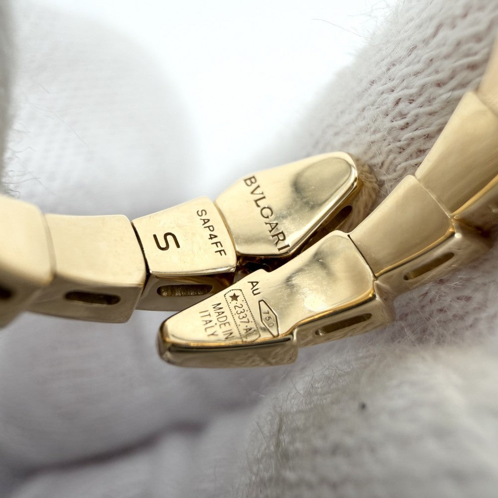 BVLGARI ブルガリ 指輪 リング セルペンティ ヴァイパー ジュエリー アクセサリー Au750 18金YG Sサイズ K18イエローゴールド ダイヤモンド 約10号 ゴールド レディース 約5.7g【中古品】