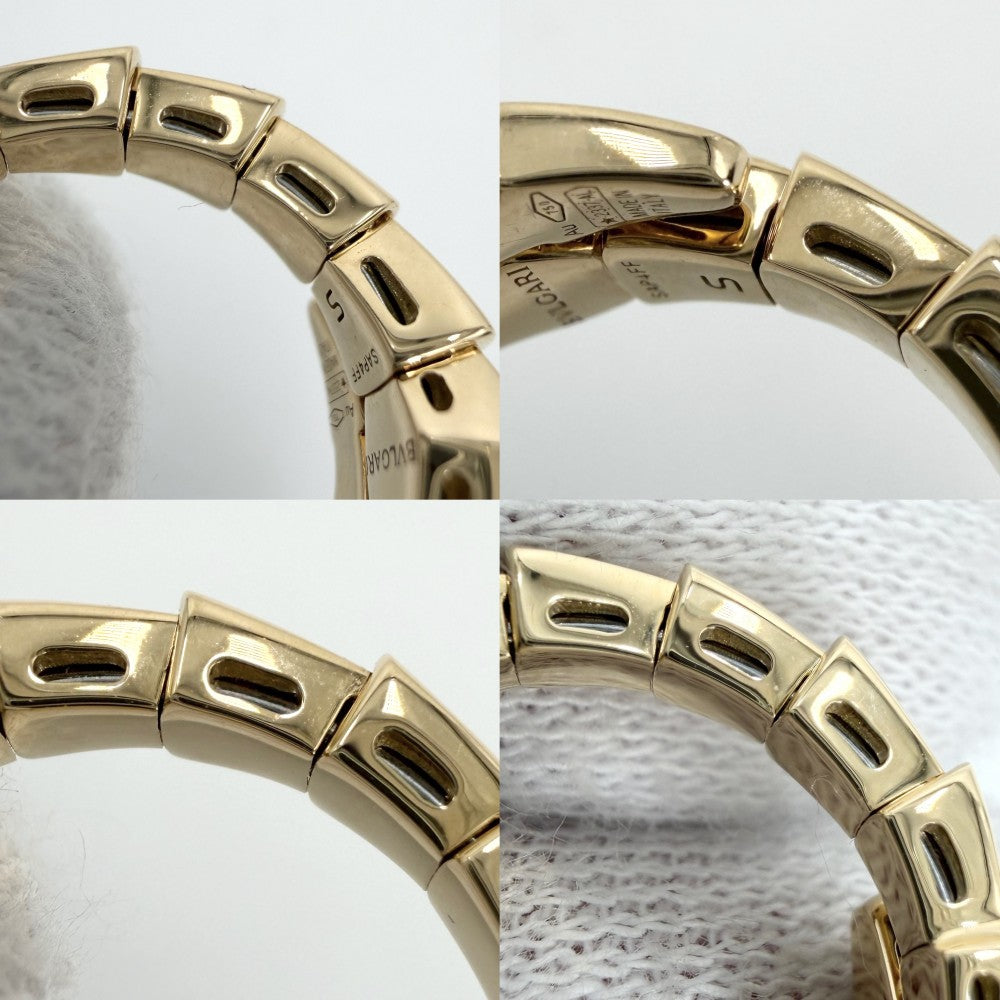 BVLGARI ブルガリ 指輪 リング セルペンティ ヴァイパー ジュエリー アクセサリー Au750 18金YG Sサイズ K18イエローゴールド ダイヤモンド 約10号 ゴールド レディース 約5.7g【中古品】