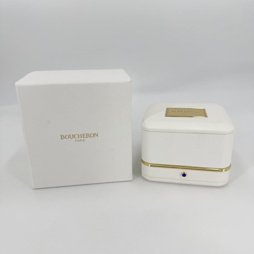 Boucheron ブシュロン 指輪 キャトル ブラック リングハーフ ジュエリー アクセサリー 18金WG Au750 64サイズ K18ホワイトゴールド 約23号 メンズ 約5.1g【中古品】
