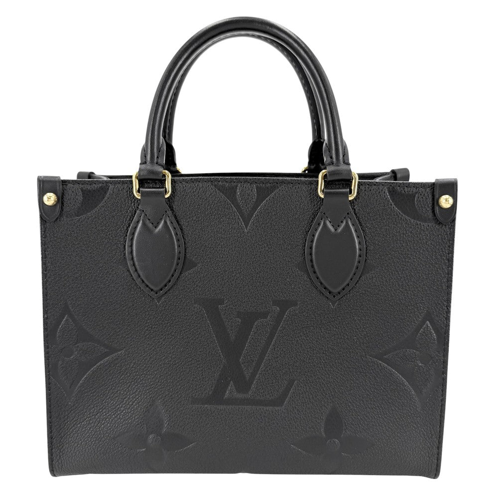 LOUIS VUITTON ルイヴィトン 2WAY オンザゴーPM ハンドバッグ ショルダーバッグ ミニバック ノワール M45653 モノグラムアンプラント ブラック 黒 ゴールド金具 レディース【中古品】
