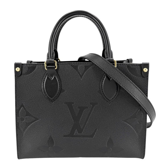 LOUIS VUITTON ルイヴィトン 2WAY オンザゴーPM ハンドバッグ ショルダーバッグ ミニバック ノワール M45653 モノグラムアンプラント ブラック 黒 ゴールド金具 レディース【中古品】
