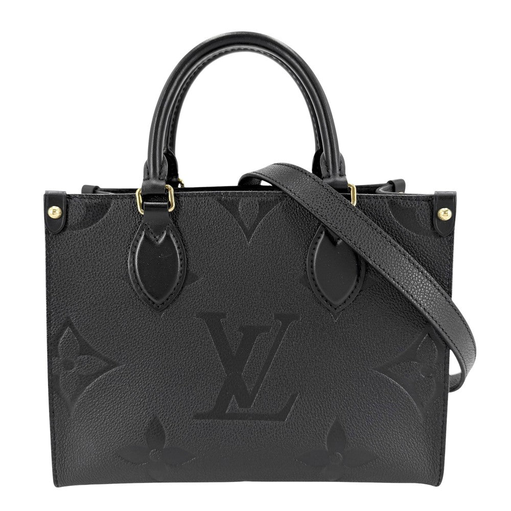LOUIS VUITTON ルイヴィトン 2WAY オンザゴーPM ハンドバッグ ショルダーバッグ ミニバック ノワール M45653 モノグラムアンプラント ブラック 黒 ゴールド金具 レディース【中古品】