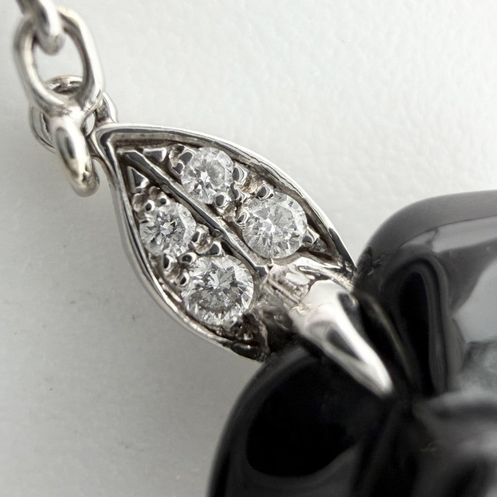 CHANEL シャネル ブレスレット カメリアコレクション チェーン アクセサリー 18金WG 750 K18ホワイトゴールド ダイヤモンド ブラック 黒 レディース 約3.7g【中古品】