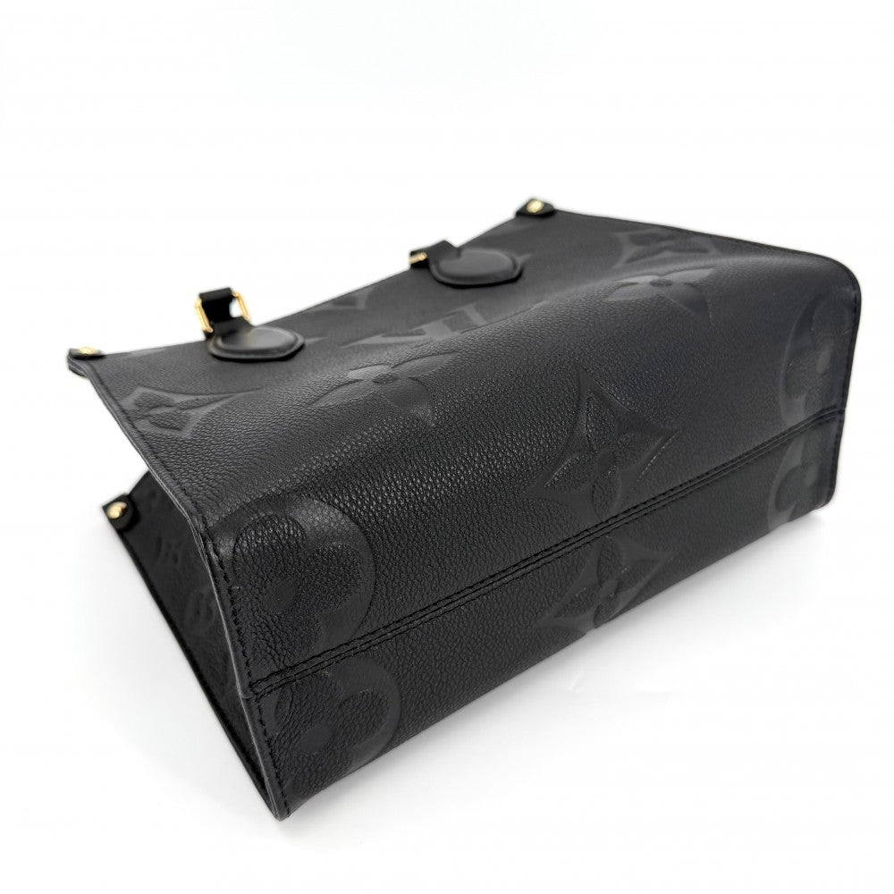 LOUIS VUITTON ルイヴィトン 2WAY オンザゴーPM ハンドバッグ ショルダーバッグ ミニバック ノワール M45653 モノグラムアンプラント ブラック 黒 ゴールド金具 レディース【中古品】