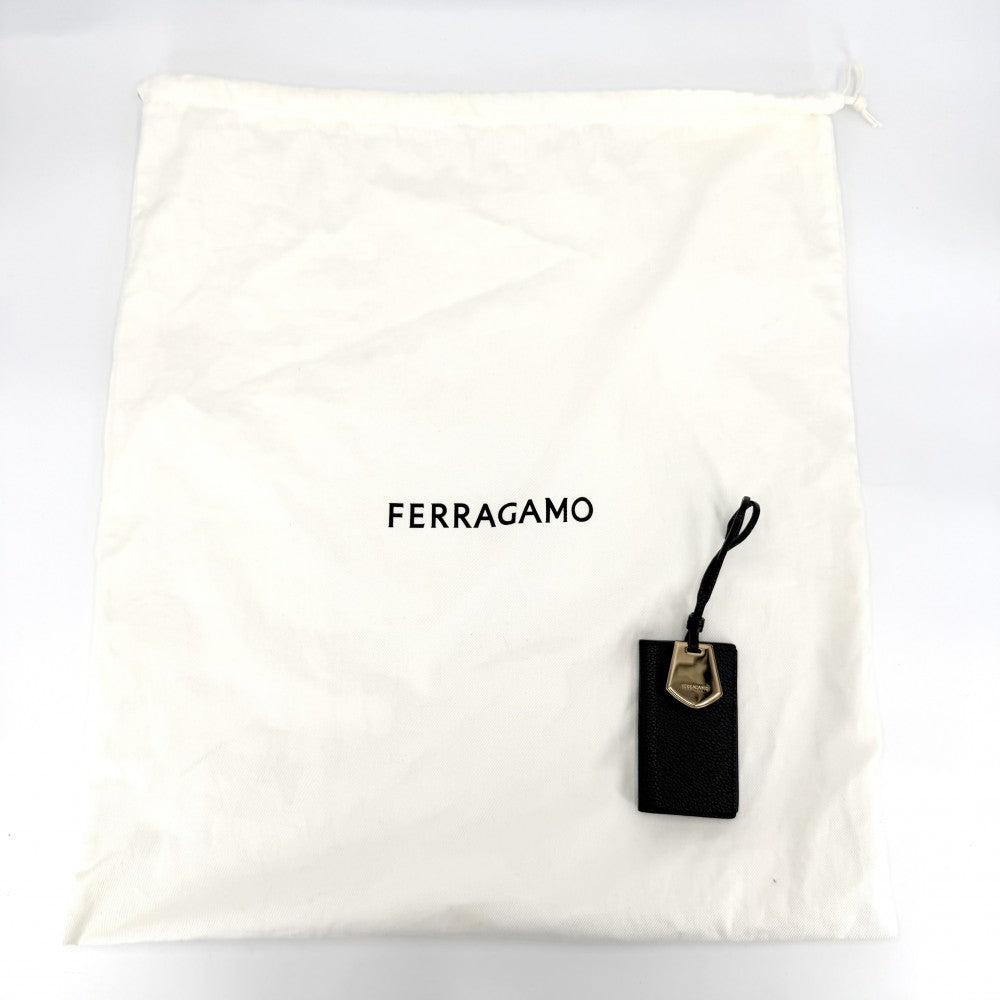 Salvatore Ferragamo サルヴァトーレフェラガモ ハンドバッグ イーストウエスト トートバッグ レザー ブラック 黒 ゴールド金具 レディース【中古品】