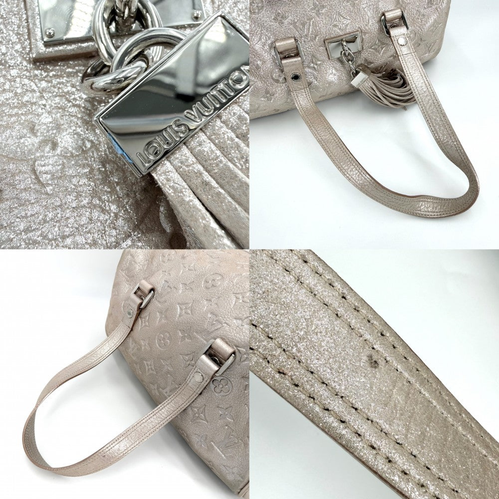 LOUIS VUITTON ルイヴィトン ハンドバッグ モノグラムシマー コメト トートバッグ メタリック M95818 ライトピンク シルバー金具 レディース【中古品】