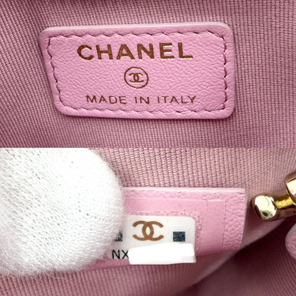 CHANEL シャネル ショルダーバッグ マトラッセ ミニホーボー ミニチェーンショルダーバッグ ポシェット ラムスキン ピンク ゴールド金具 レディース【中古品】