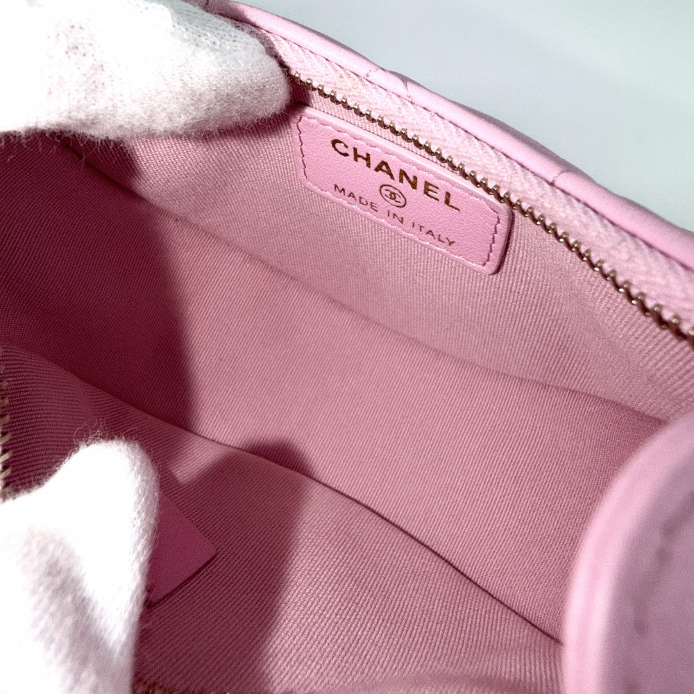 CHANEL シャネル ショルダーバッグ マトラッセ ミニホーボー ミニチェーンショルダーバッグ ポシェット ラムスキン ピンク ゴールド金具 レディース【中古品】