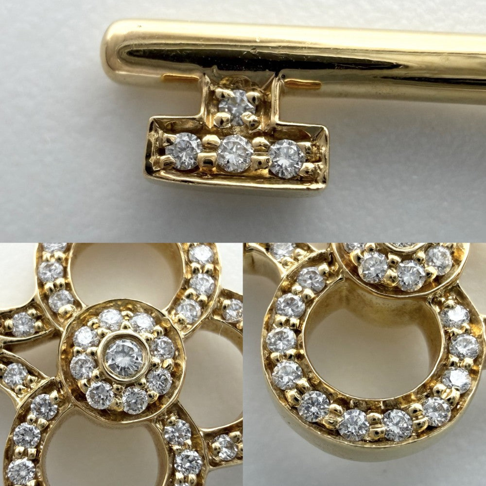 TIFFANY&Co. ティファニー ネックレス ペンダント クラウンキー ジュエリー アクセサリー 18金YG Au750 K18イエローゴールド ダイヤモンド ゴールド レディース 約5.2g【中古品】