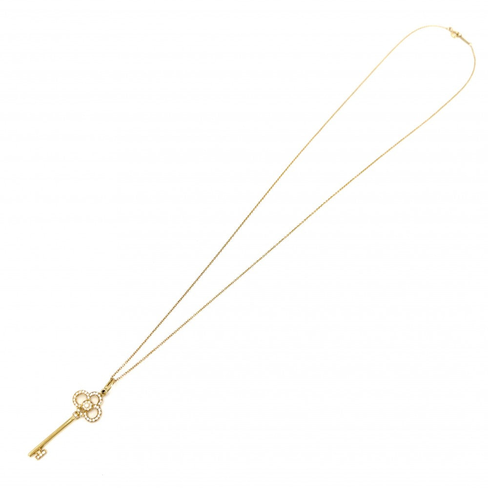 TIFFANY&Co. ティファニー ネックレス ペンダント クラウンキー ジュエリー アクセサリー 18金YG Au750 K18イエローゴールド ダイヤモンド ゴールド レディース 約5.2g【中古品】