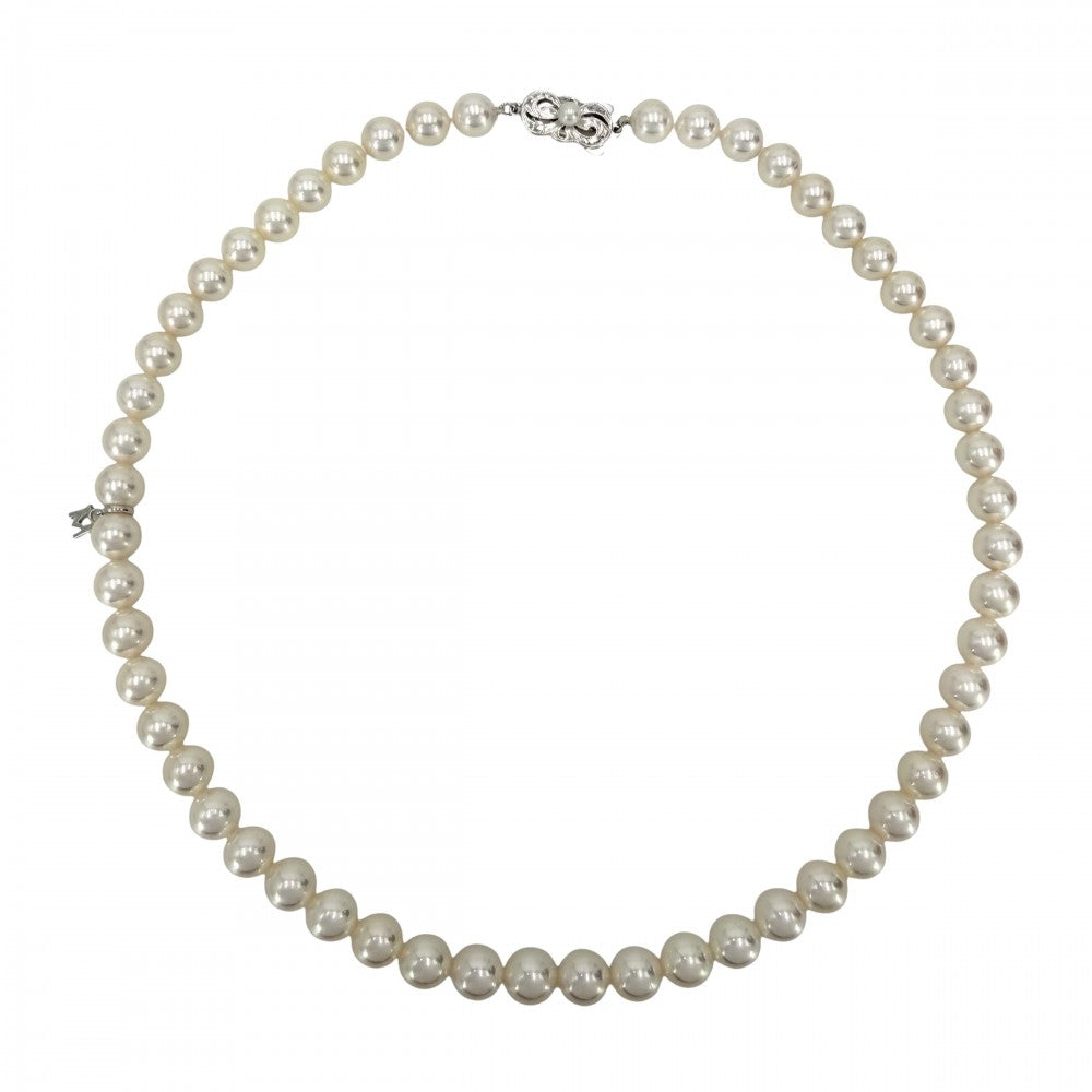 MIKIMOTO ミキモト ネックレス チャーム付き ジュエリー アクセサリー 真珠 フォーマル 冠婚葬祭 18金WG Au750 K18ホワイトゴールド パール約0.7mm レディース 約37.9g【中古品】