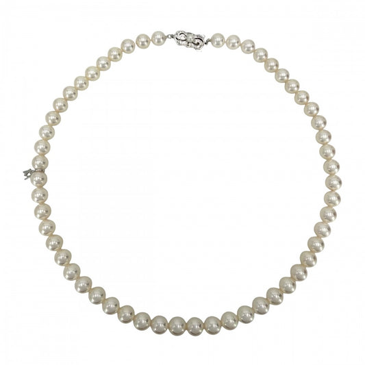 MIKIMOTO ミキモト ネックレス チャーム付き ジュエリー アクセサリー 真珠 フォーマル 冠婚葬祭 18金WG Au750 K18ホワイトゴールド パール約0.7mm レディース 約37.9g【中古品】