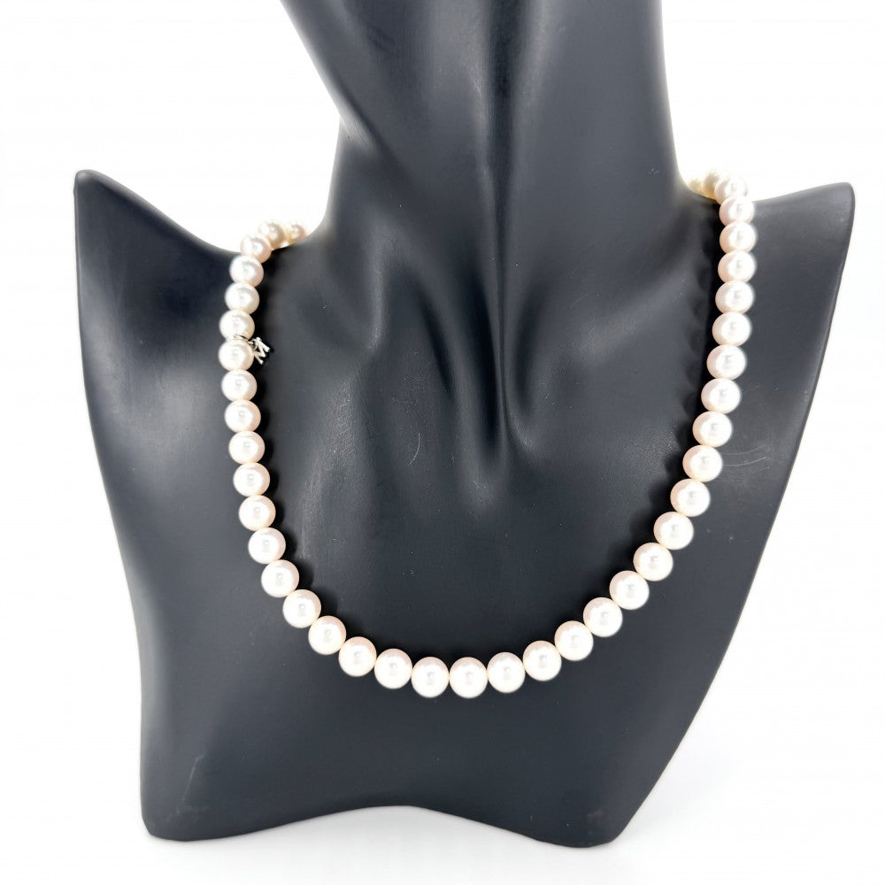 MIKIMOTO ミキモト ネックレス チャーム付き ジュエリー アクセサリー 真珠 フォーマル 冠婚葬祭 18金WG Au750 K18ホワイトゴールド パール約0.7mm レディース 約37.9g【中古品】