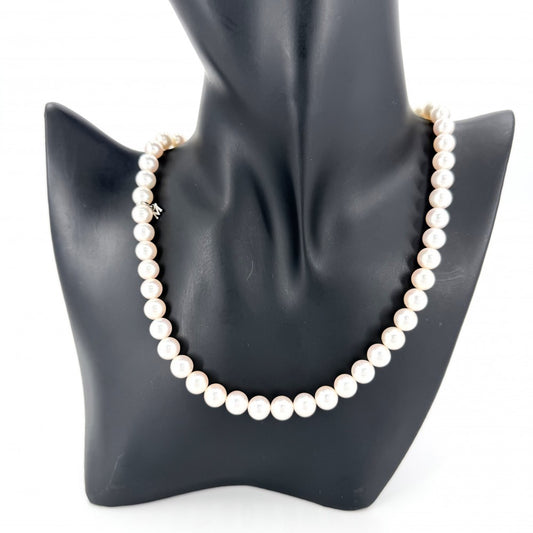 MIKIMOTO ミキモト ネックレス チャーム付き ジュエリー アクセサリー 真珠 フォーマル 冠婚葬祭 18金WG Au750 K18ホワイトゴールド パール約0.7mm レディース 約37.9g【中古品】
