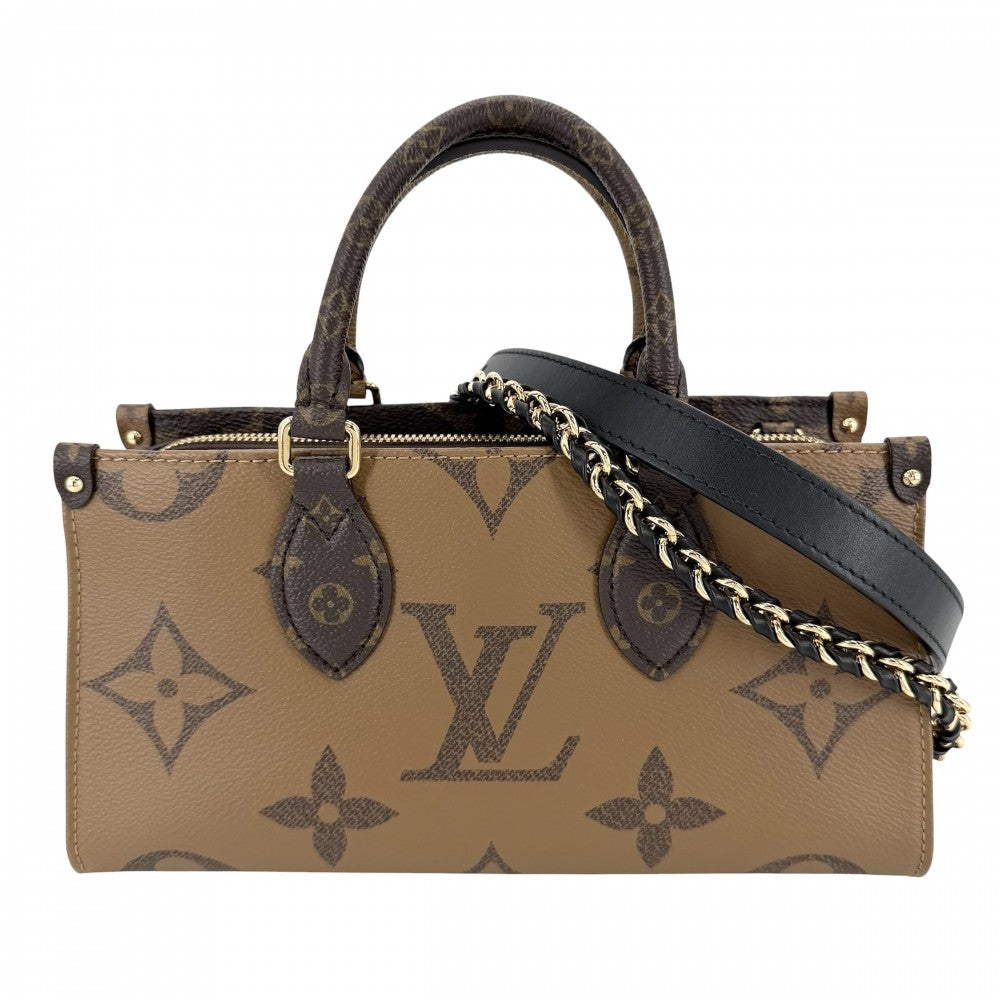 LOUIS VUITTON ルイヴィトン 2WAY オンザゴーEW チェーン ハンドバッグ ショルダーバッグ M14236 モノグラムジャイアント モノグラム・リバース ブラウン 茶 ゴールド金具 レディース【中古品】