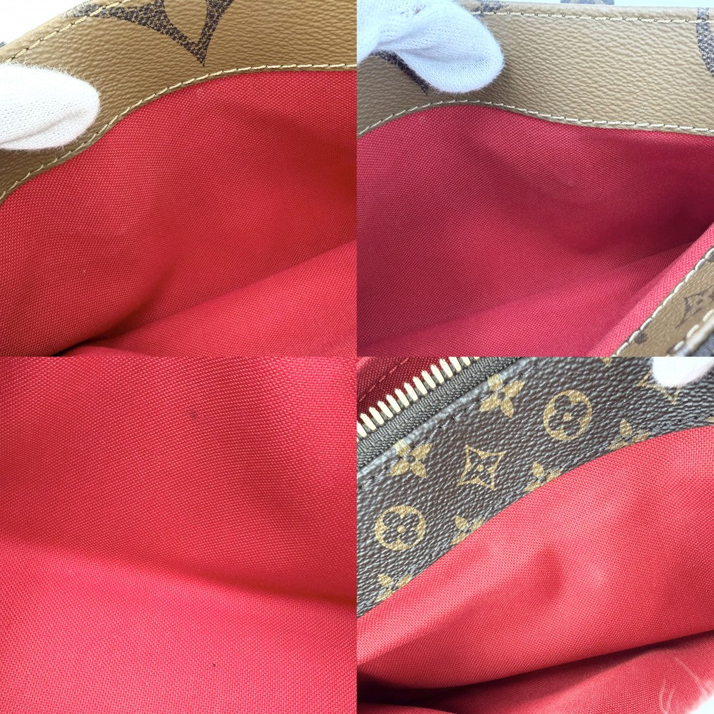LOUIS VUITTON ルイヴィトン 2WAY オンザゴーEW チェーン ハンドバッグ ショルダーバッグ M14236 モノグラムジャイアント モノグラム・リバース ブラウン 茶 ゴールド金具 レディース【中古品】