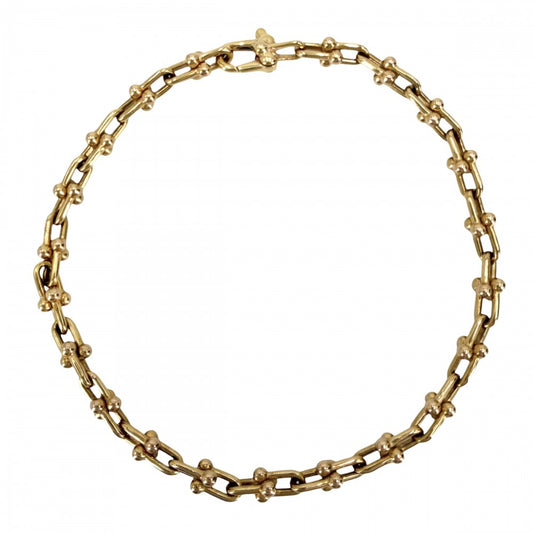 TIFFANY&Co. ティファニー ブレスレット ハードウェア マイクロ リンク ブレスレット ジュエリー アクセサリー メンズ レディース K18YG Au750 K18イエローゴールド ユニセックス 約10.4g【中古品】