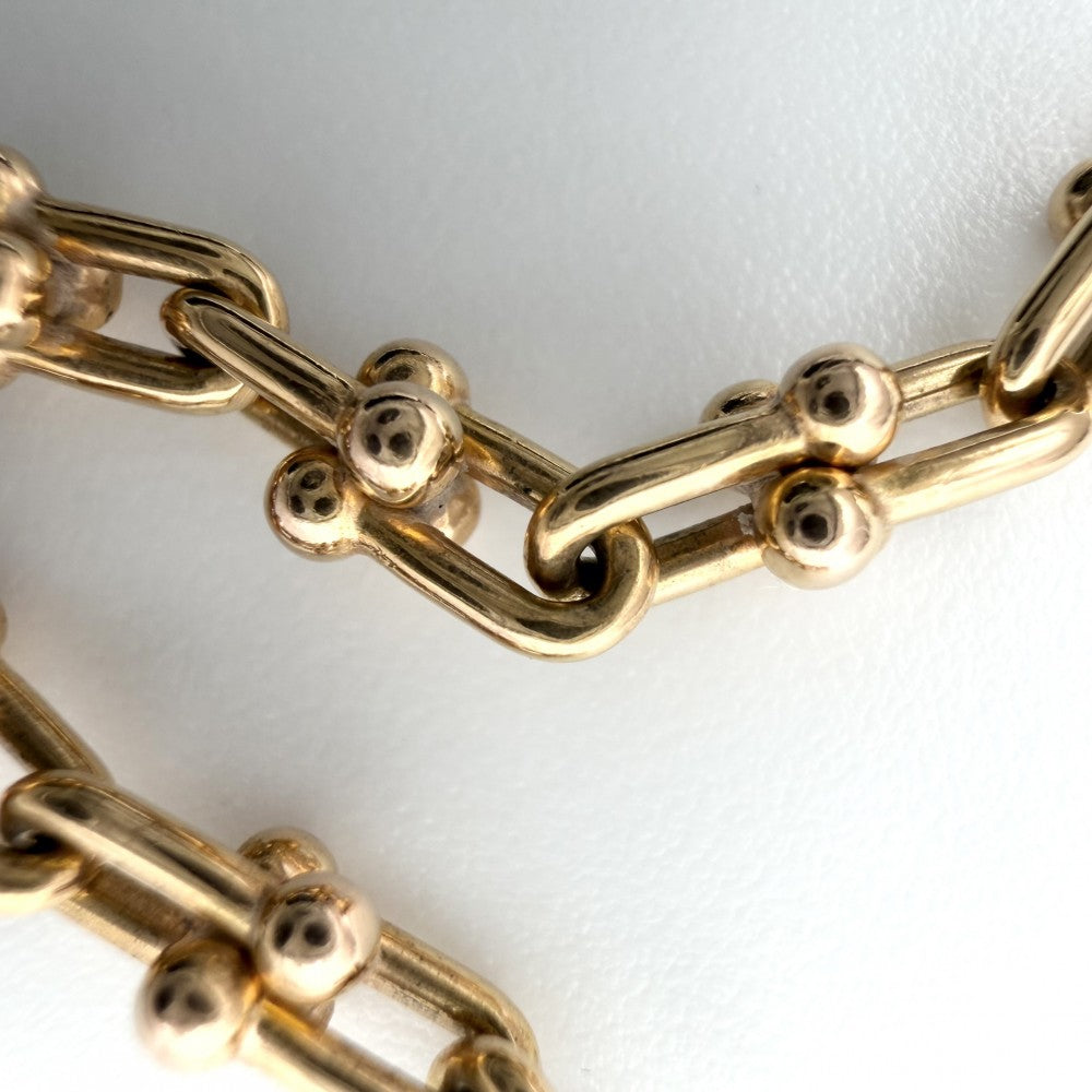 TIFFANY&Co. ティファニー ブレスレット ハードウェア マイクロ リンク ブレスレット ジュエリー アクセサリー メンズ レディース K18YG Au750 K18イエローゴールド ユニセックス 約10.4g【中古品】