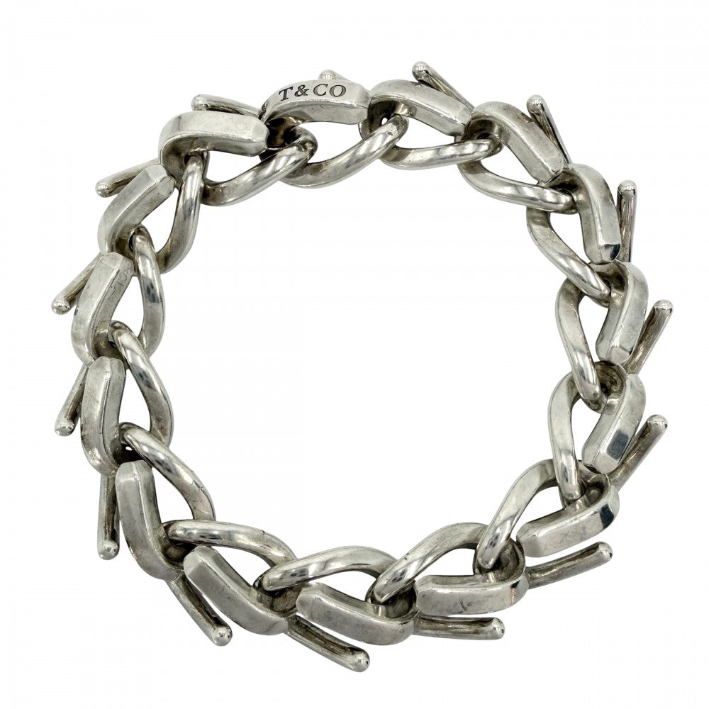 TIFFANY&Co. ティファニー ブレスレット フォージ ラージリンク ブレスレット ジュエリー アクセサリー シルバー925 レディース 約73.0g【中古品】