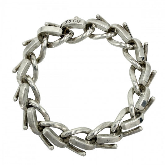 TIFFANY&Co. ティファニー ブレスレット フォージ ラージリンク ブレスレット ジュエリー アクセサリー シルバー925 レディース 約73.0g【中古品】