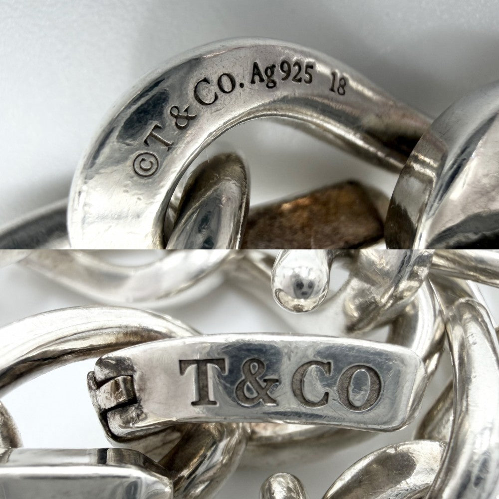 TIFFANY&Co. ティファニー ブレスレット フォージ ラージリンク ブレスレット ジュエリー アクセサリー シルバー925 レディース 約73.0g【中古品】