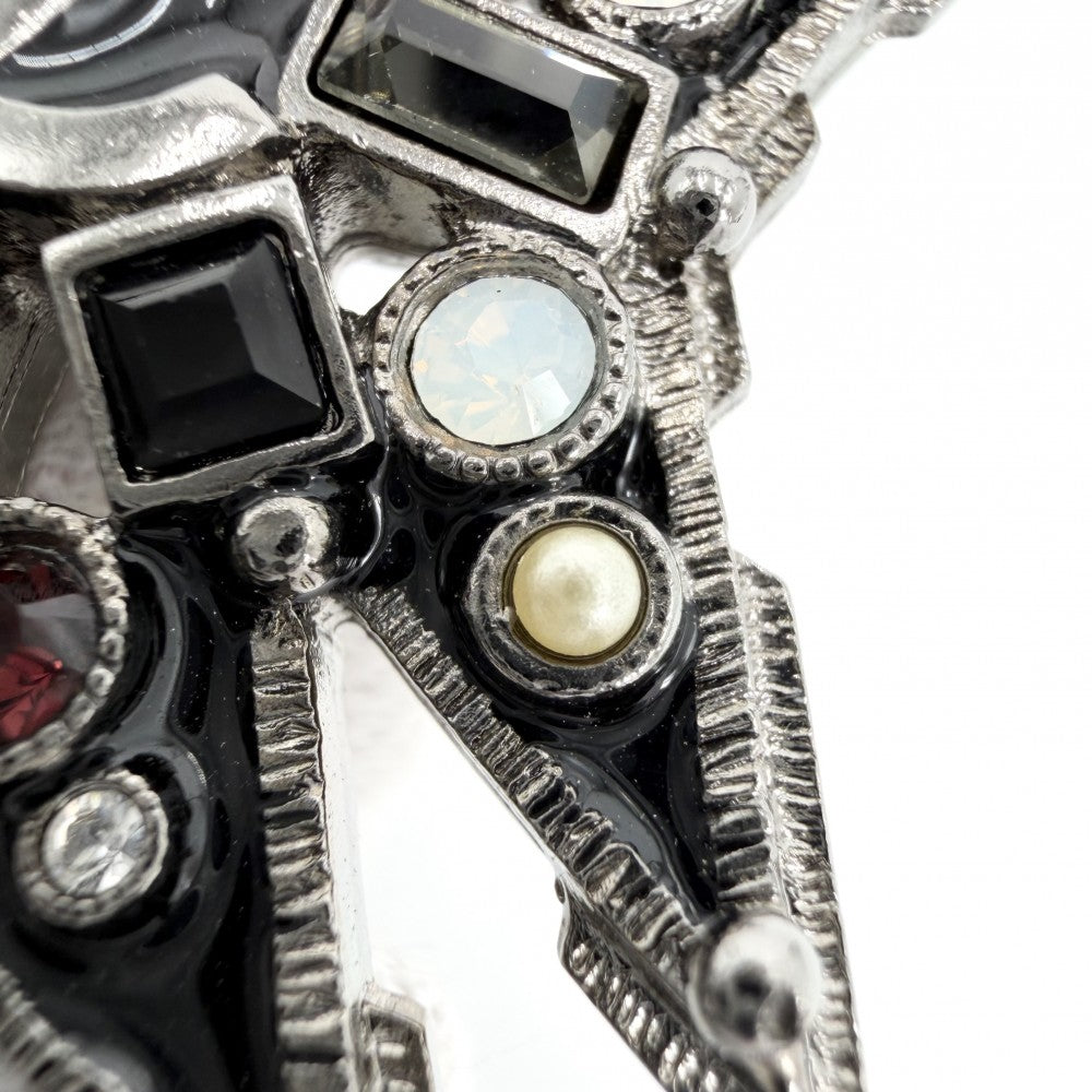 CHANEL シャネル ブローチ ココマーク アクセサリー ラインストーン フェイクパール 05A ブラック 黒 レディース 約19.8g 2005年【中古品】