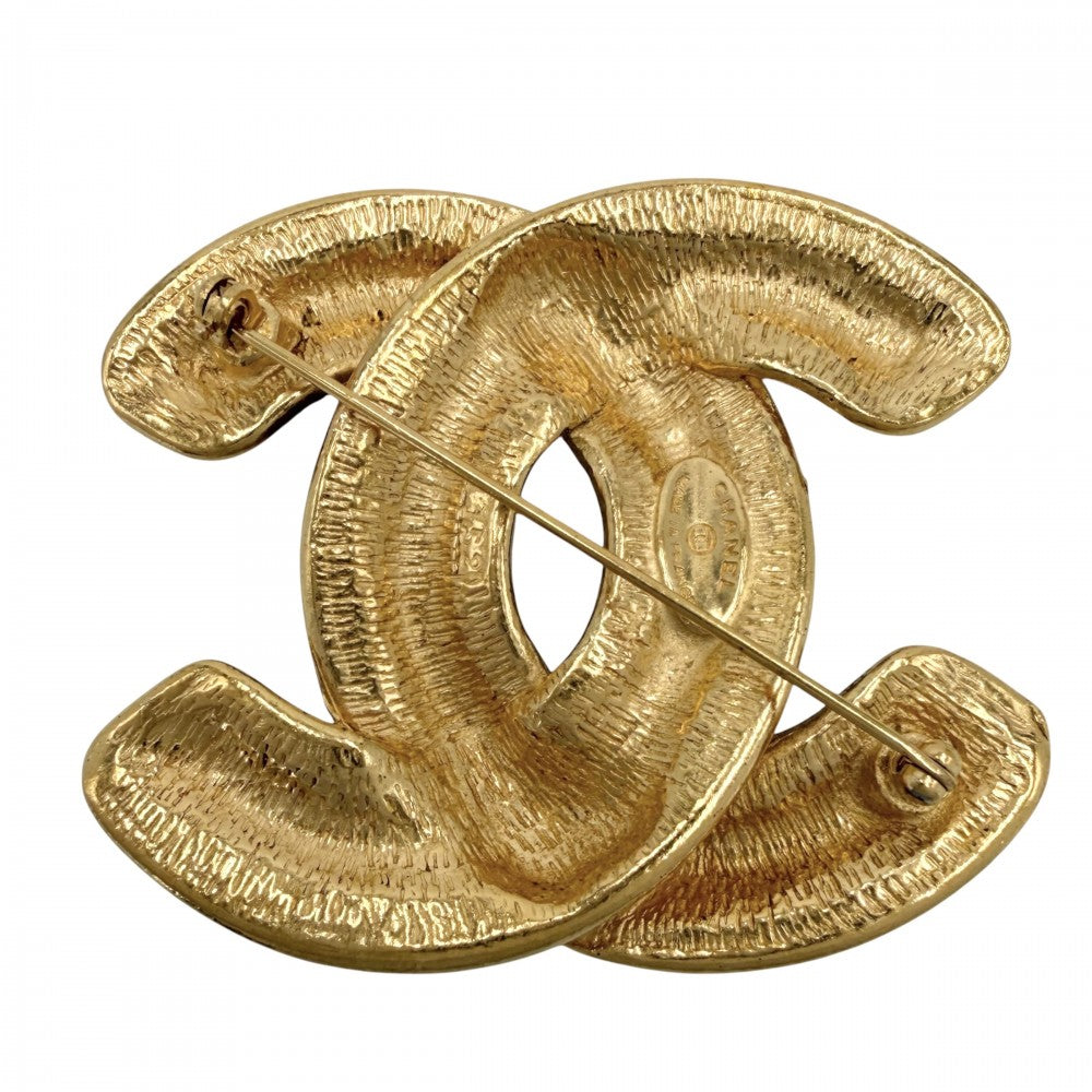 CHANEL シャネル ブローチ マトラッセ ココマーク アクセサリー ヴィンテージ GP ゴールド レディース 約35.2g【中古品】