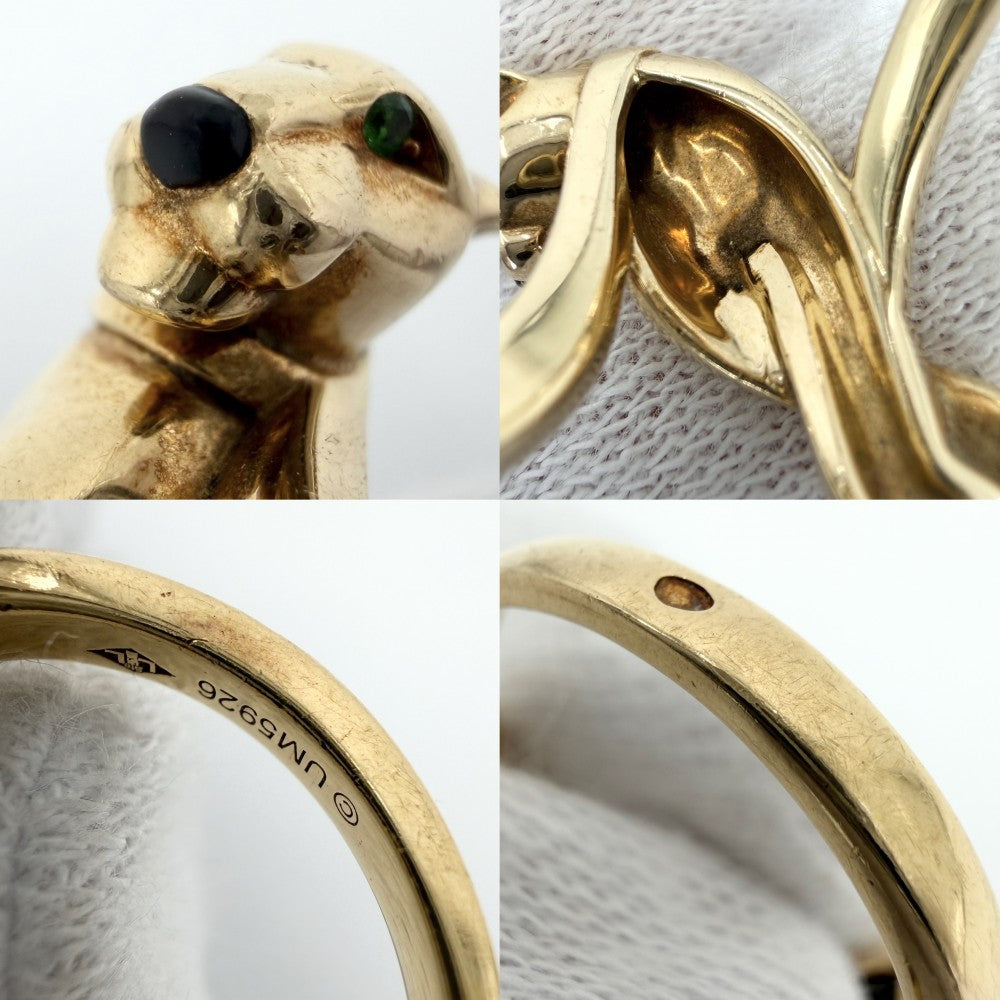 CARTIER カルティエ 指輪 パンテール ジュエリー アクセサリー Au750 18金YG パンサー 豹 57サイズ K18イエローゴールド ツァボライト 約16号 レディース 約7.8g【中古品】