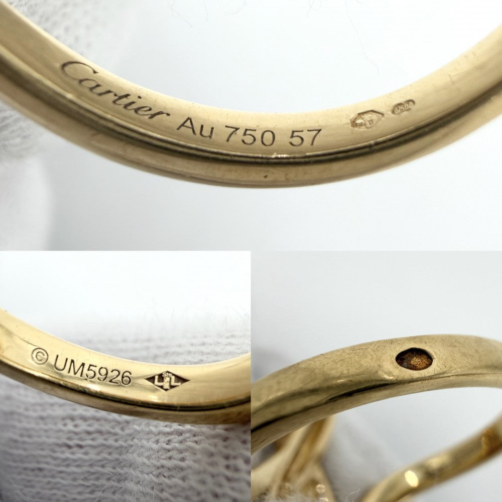 CARTIER カルティエ 指輪 パンテール ジュエリー アクセサリー Au750 18金YG パンサー 豹 57サイズ K18イエローゴールド ツァボライト 約16号 レディース 約7.8g【中古品】